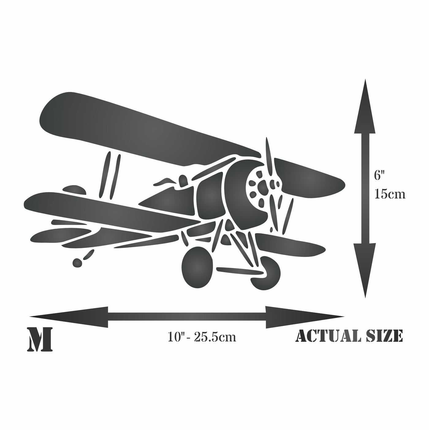 Vintage Plane Stencil - Biplane Aeroplane Aircraft