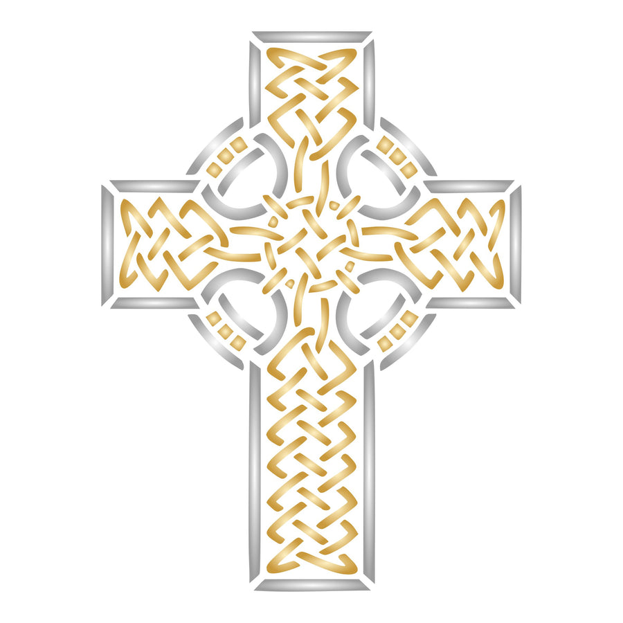 Celtic Cross Stencil - Celtic Druid Religious Ethnic Tribal Knotwork