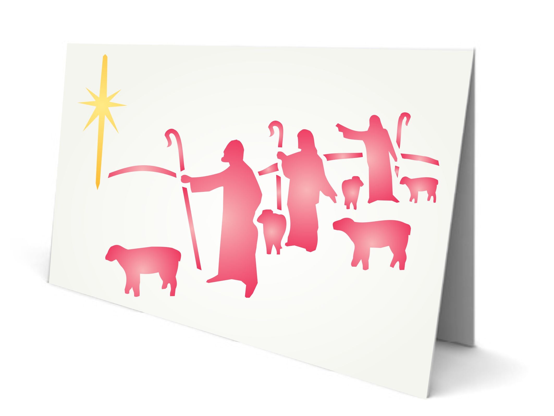 Christmas Shepherds Stencil - Classic Religious Nativity Decor Cards