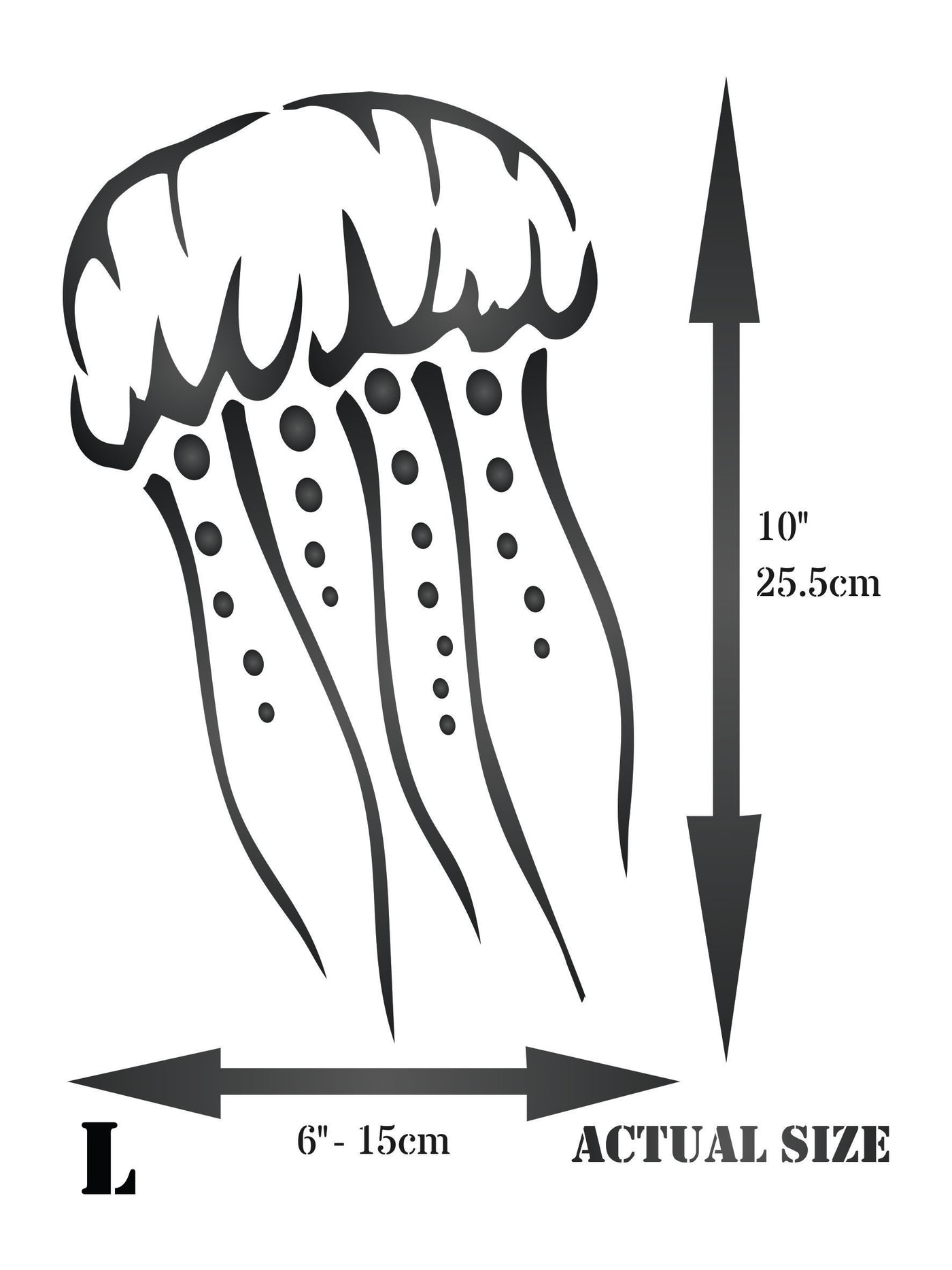 Jellyfish Stencil - Sea Ocean Nautical Seashore Reef Fish