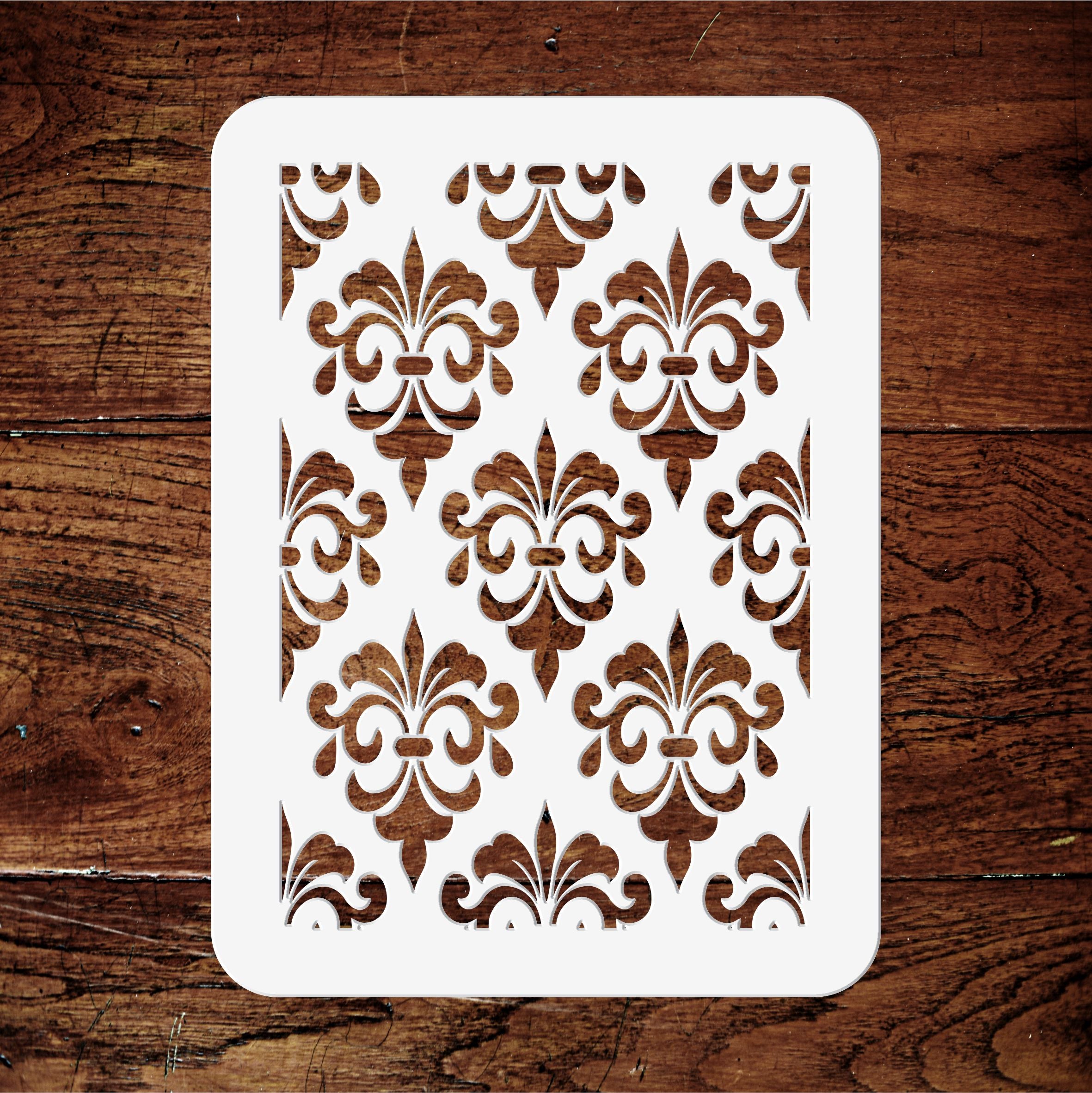 Damask Layering Stencil, 4.5 x 6.5 inch- Flower Mask use to Add Texture