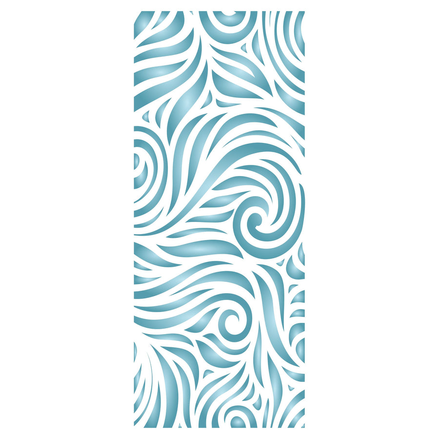 Slimline Waves Stencil, 4 x 9 inch - Sea Ocean Card Making Slimline DiesCards Template