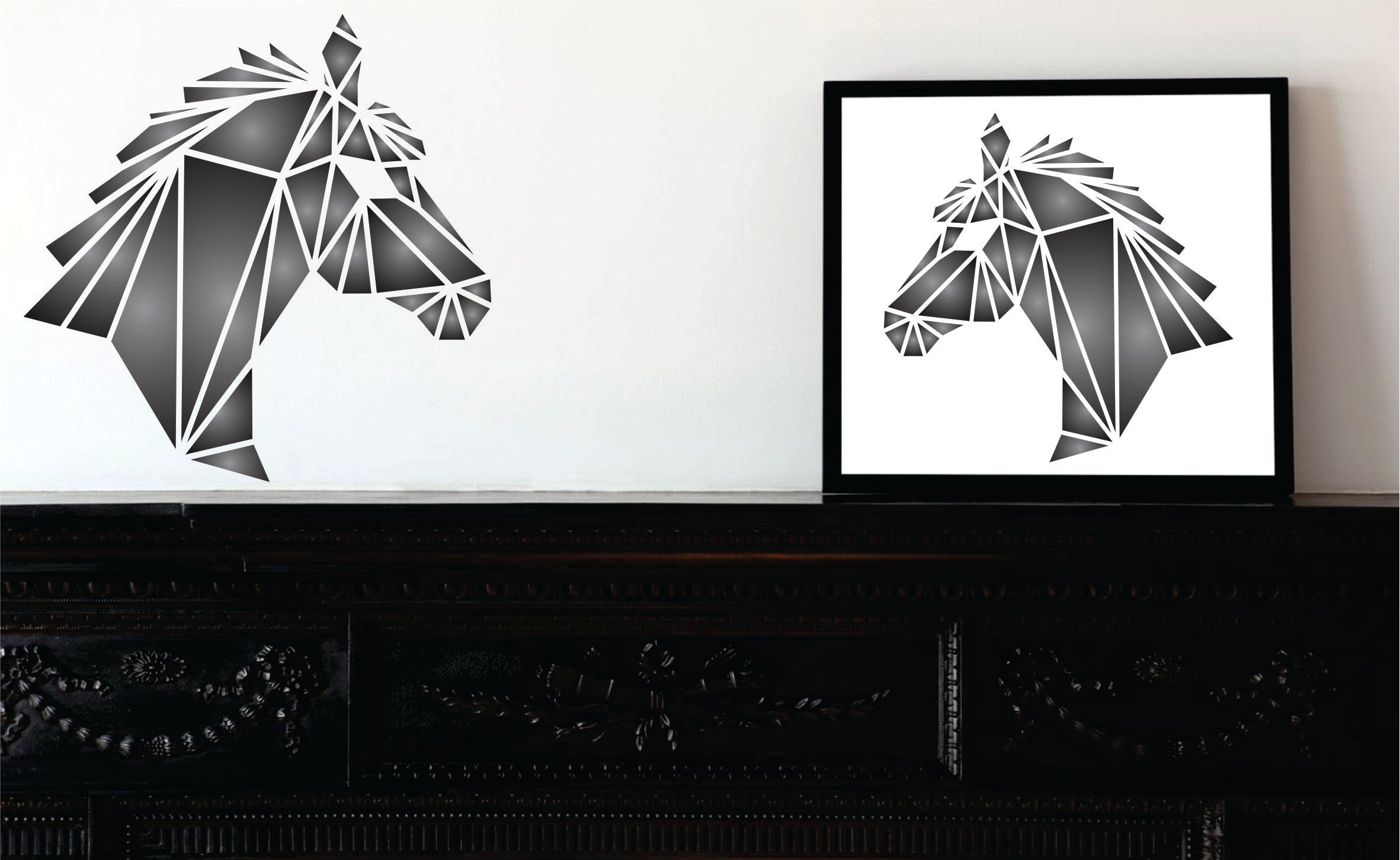 Horse Stencil - Geometric Decor Pony Head