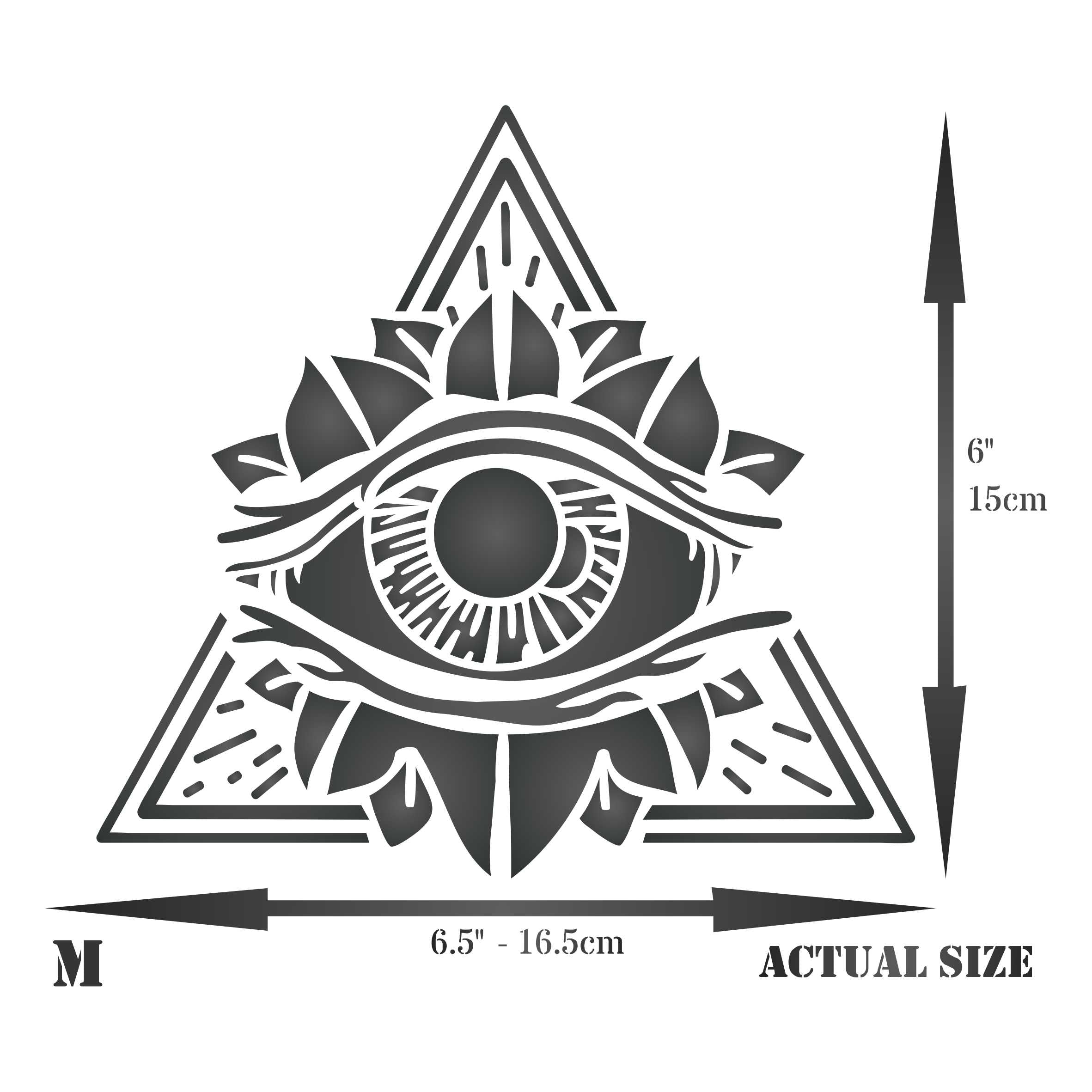 All Seeing Eye Stencil - Pyramid Symbol Eye of Providence Triangle Magic