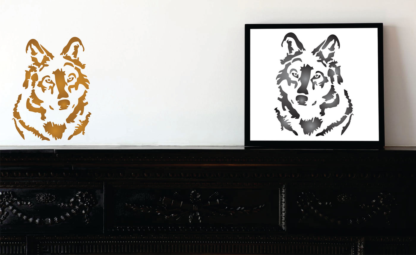 Wolf Stencil - Dog Wild Animal Wolf Head