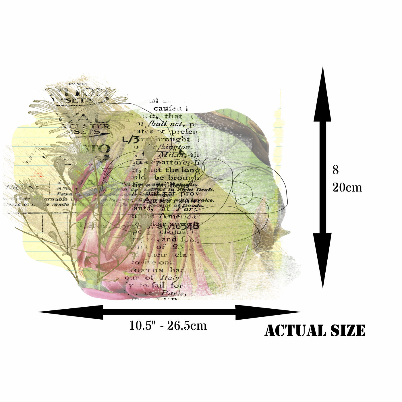 Mixed Media Overlay Rice Paper- 6 x Printed Mulberry Paper Images 30gsm