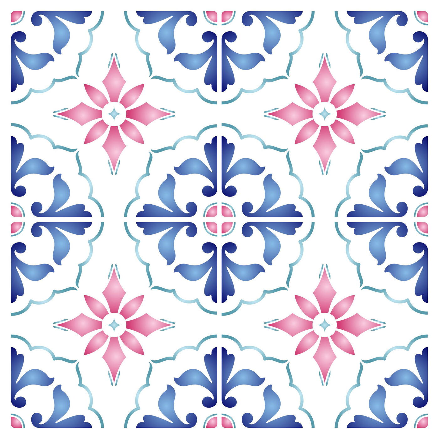 Mexican Tile Stencil - Talavera Moroccan Turkish Italian Tile