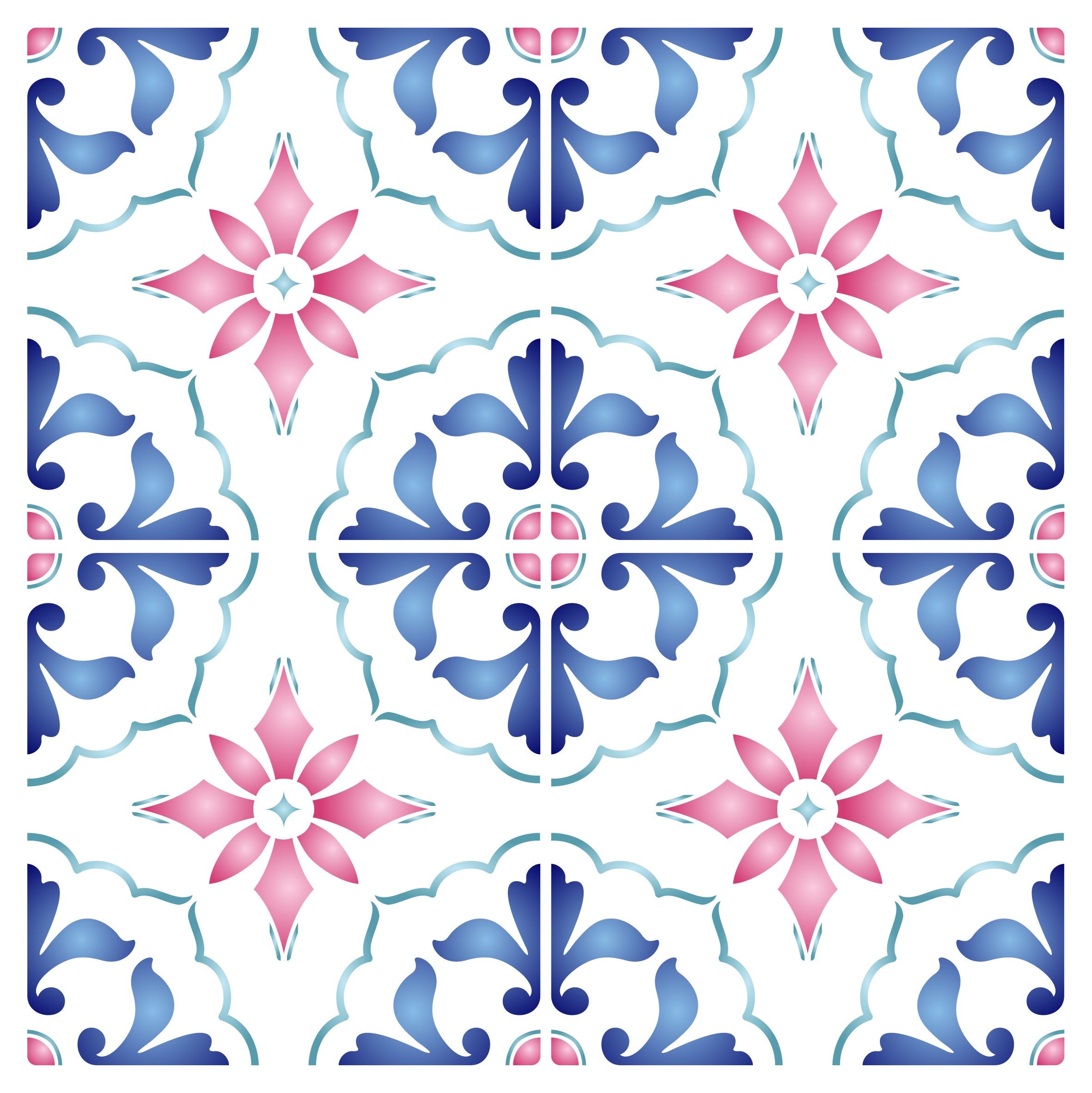 Mexican Tile Stencil - Talavera Moroccan Turkish Italian Tile