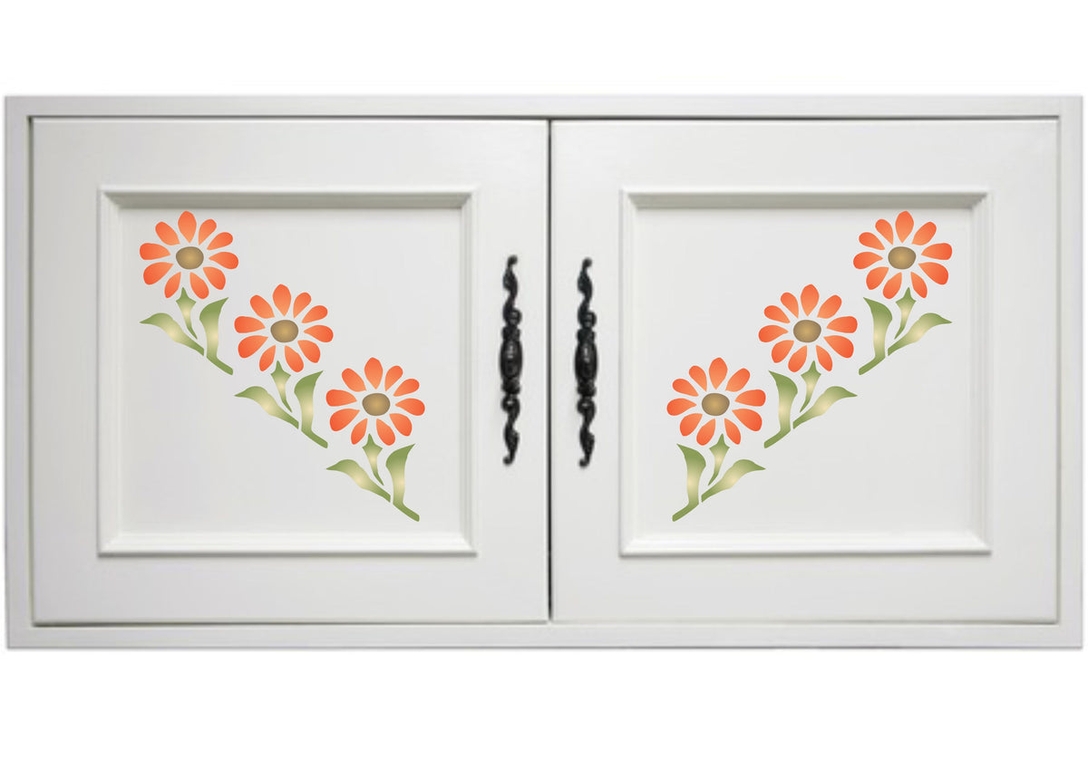 Gerbera Daisy Stencil, 16.51 x 21.59 cm - Mix Media Layering Classic Flower Designs