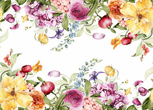 Country Border Rice Paper- 11 Sheets Printed Mulberry Paper Border 36gsm
