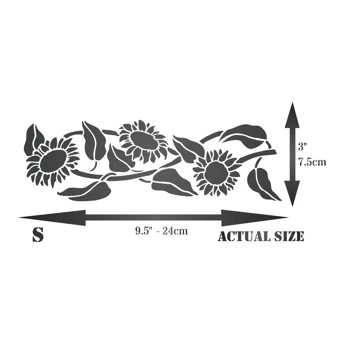 Sunflower Stencil - Classic Flower Border