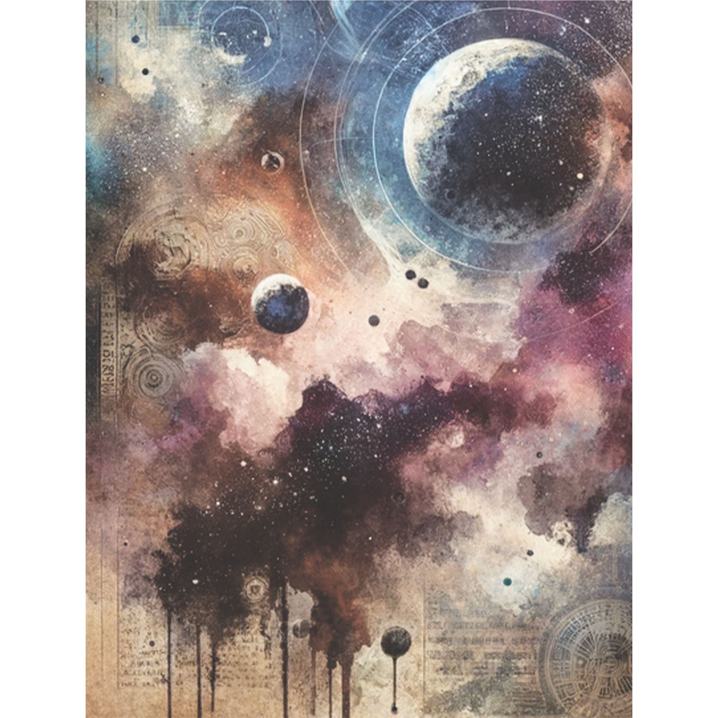 Cosmic Rice Paper, 8 x 10.5 inch - for Decoupage Scrapbooking Cards Crafts