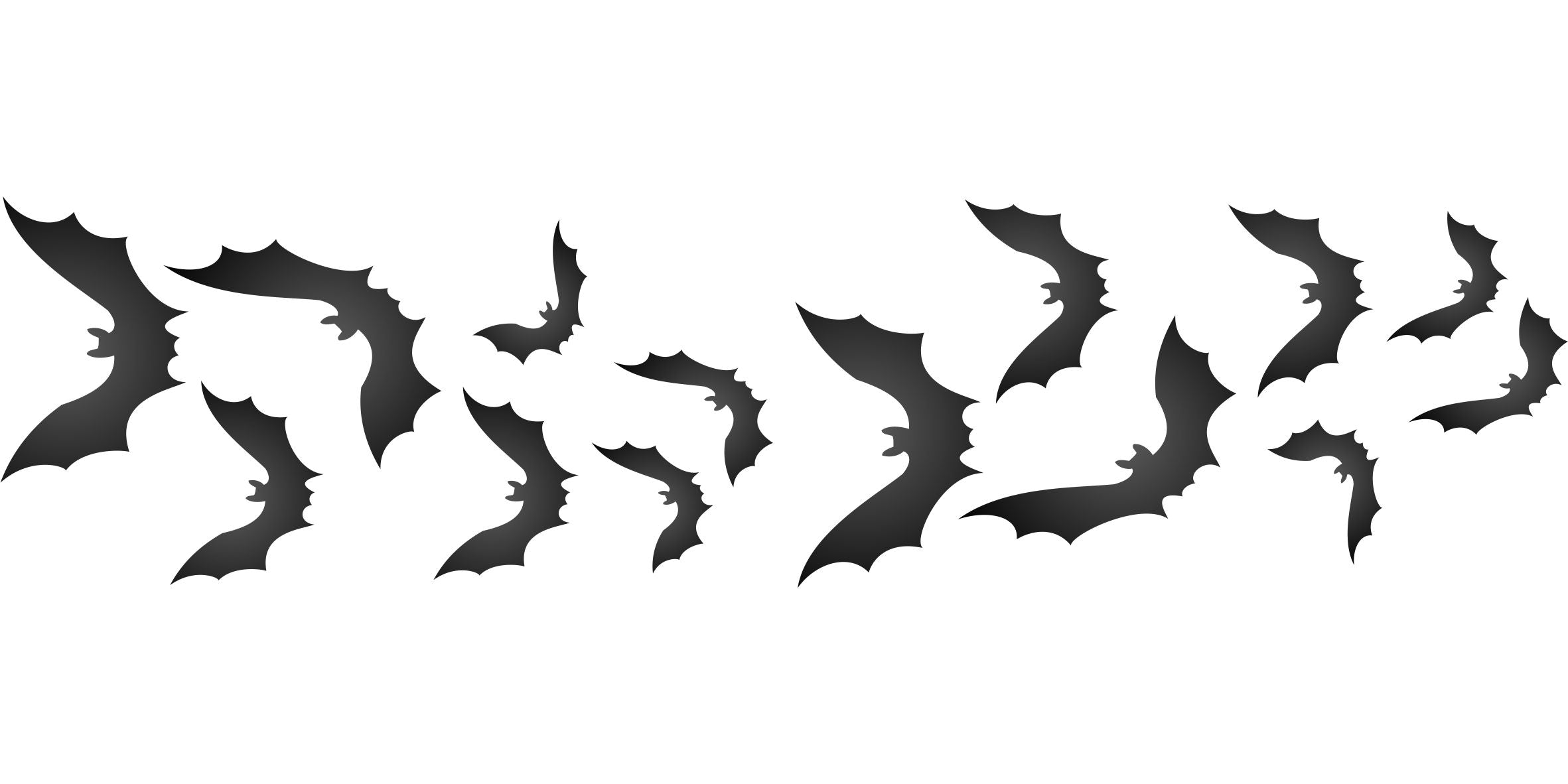 Halloween Bat Stencil - Scary Halloween Bats Border