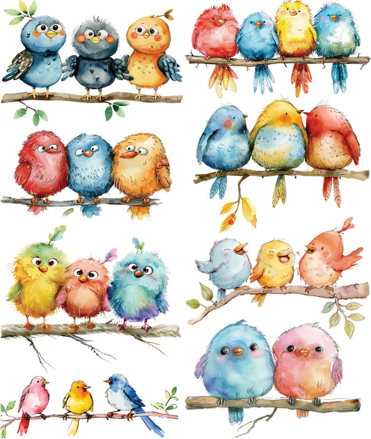 Happy Birds Decoupage Rice Paper, 29.21 x 36.83 cm - for Journal Cards Crafts