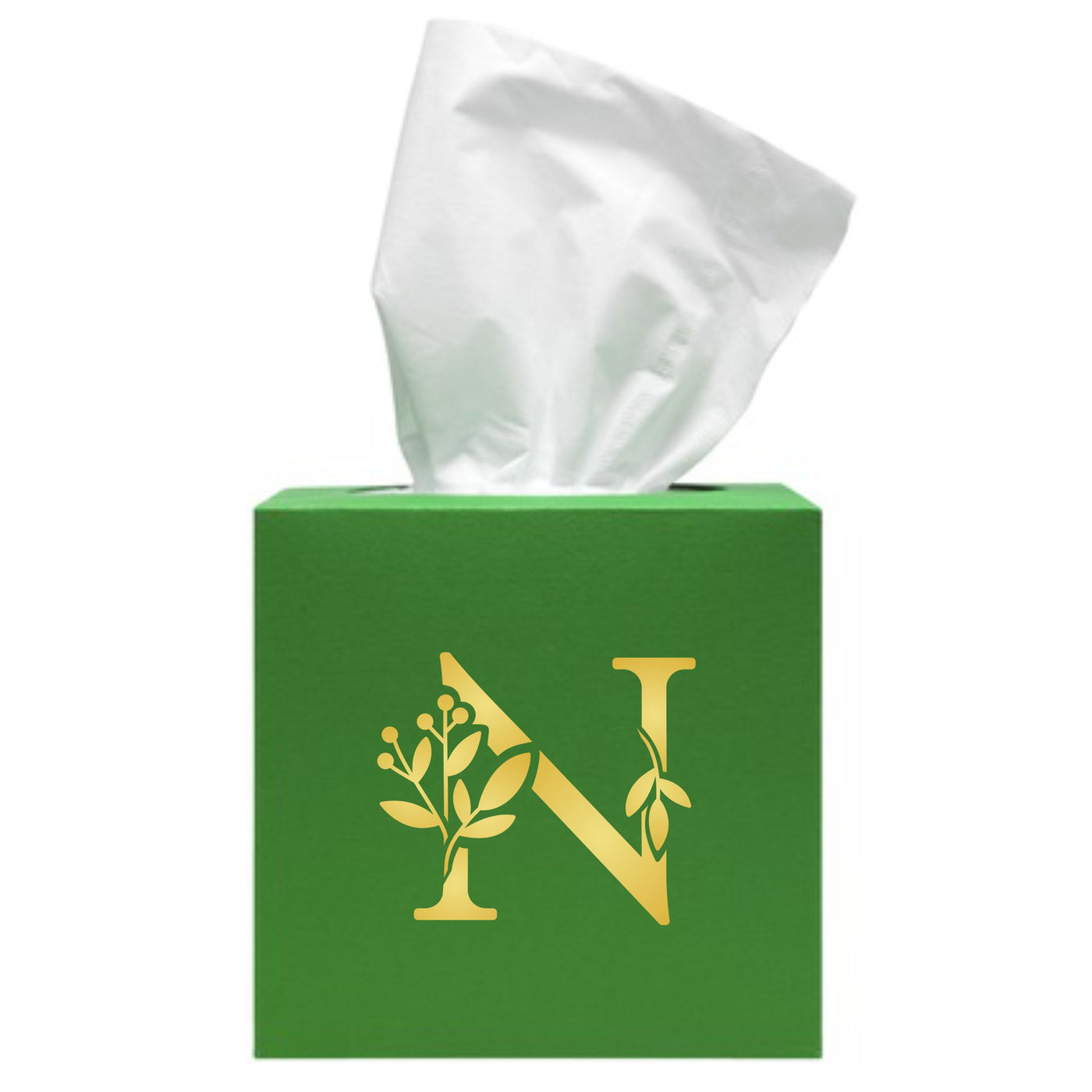 Flower Monogram N Stencil - Leaf Flower Initial 4.5 / 3 / 2 inch on One Sheet