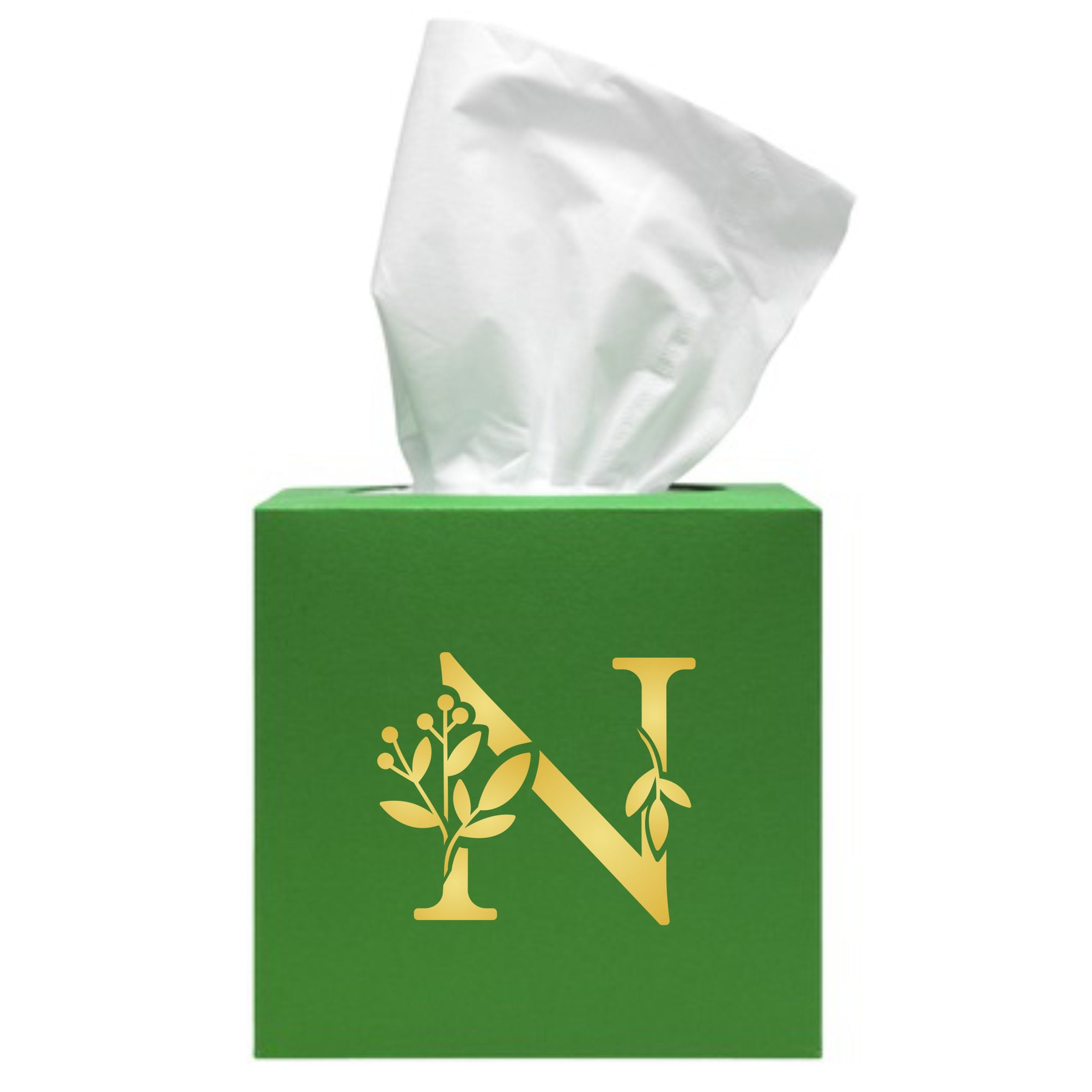 Flower Monogram N Stencil - Leaf Flower Initial 4.5 / 3 / 2 inch on One Sheet