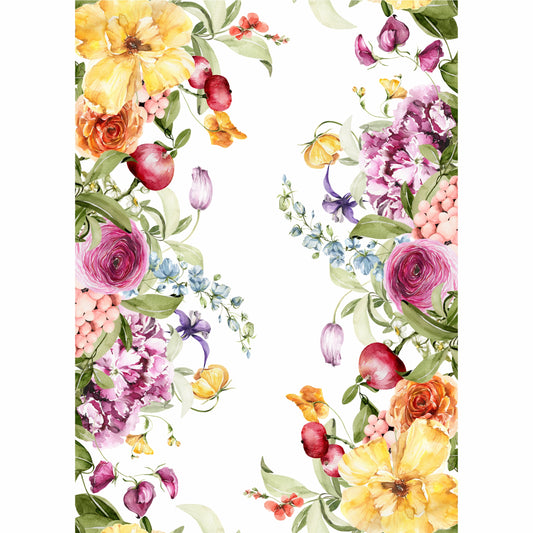 Country Border Rice Paper- 11 Sheets Printed Mulberry Paper Border 36gsm