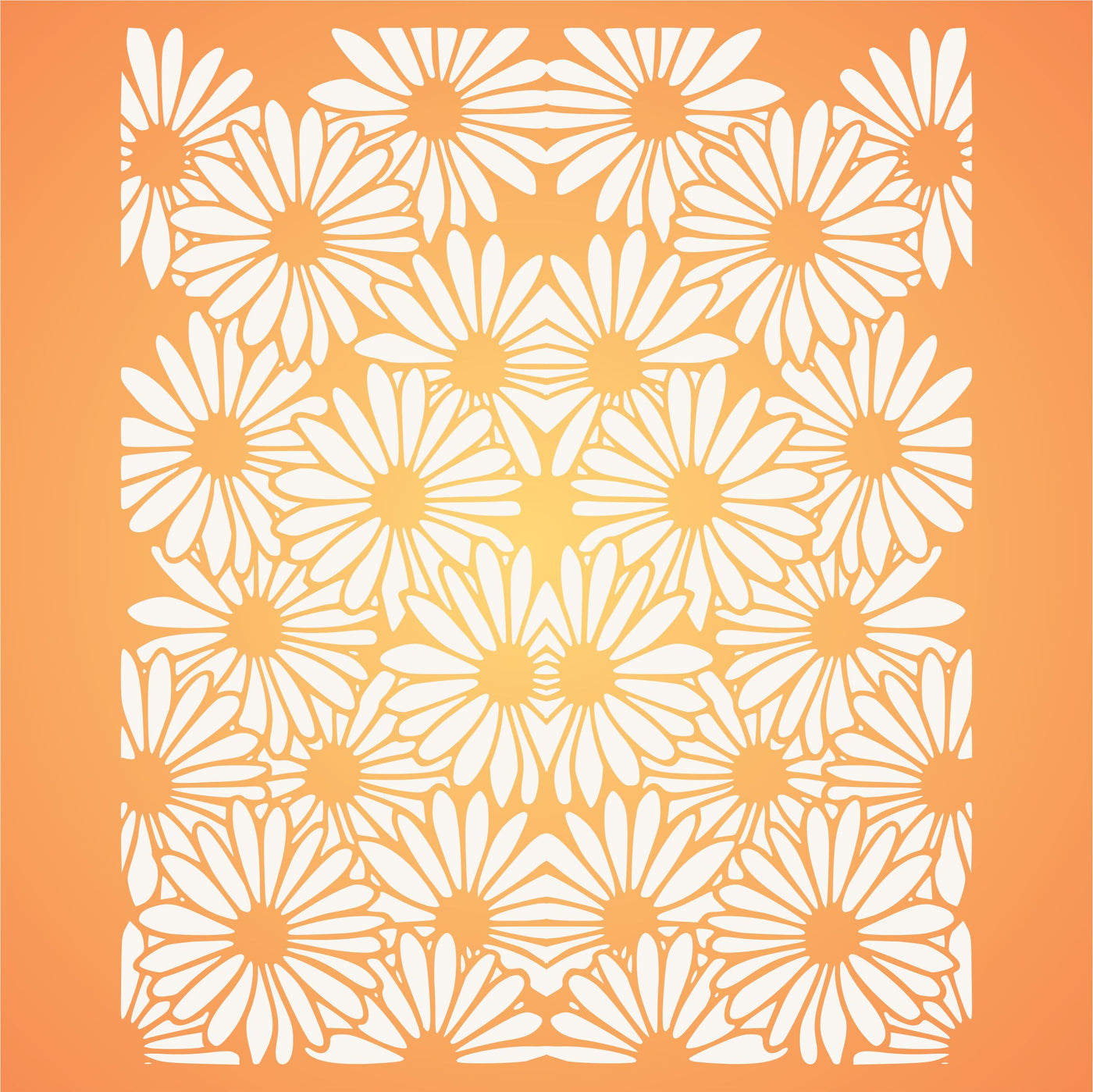 Slimline Daisy Stencil, 4 x 9 inch - Flower Daisies Card Making Slimline DiesCards Template