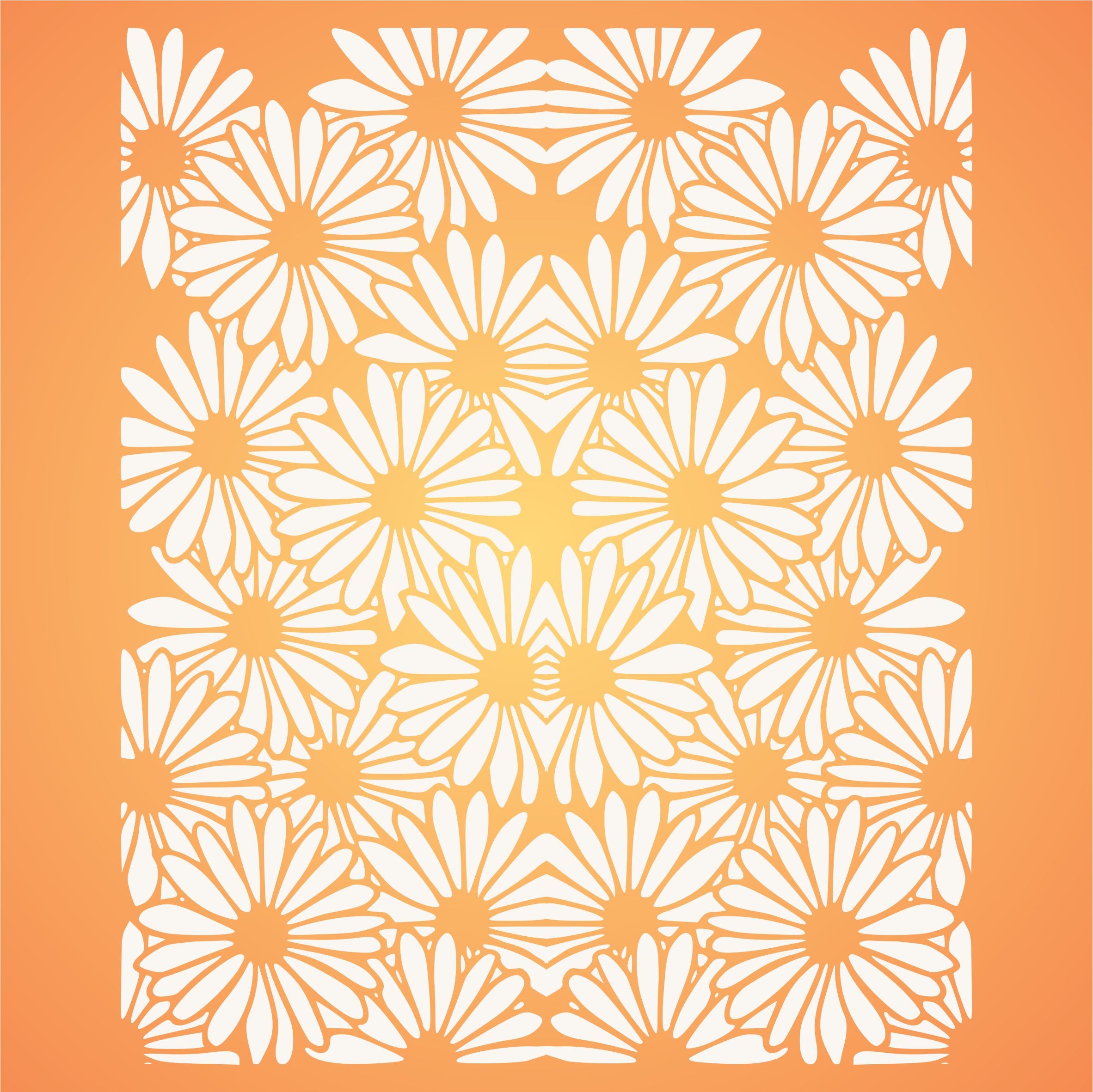 Slimline Daisy Stencil, 4 x 9 inch - Flower Daisies Card Making Slimline DiesCards Template