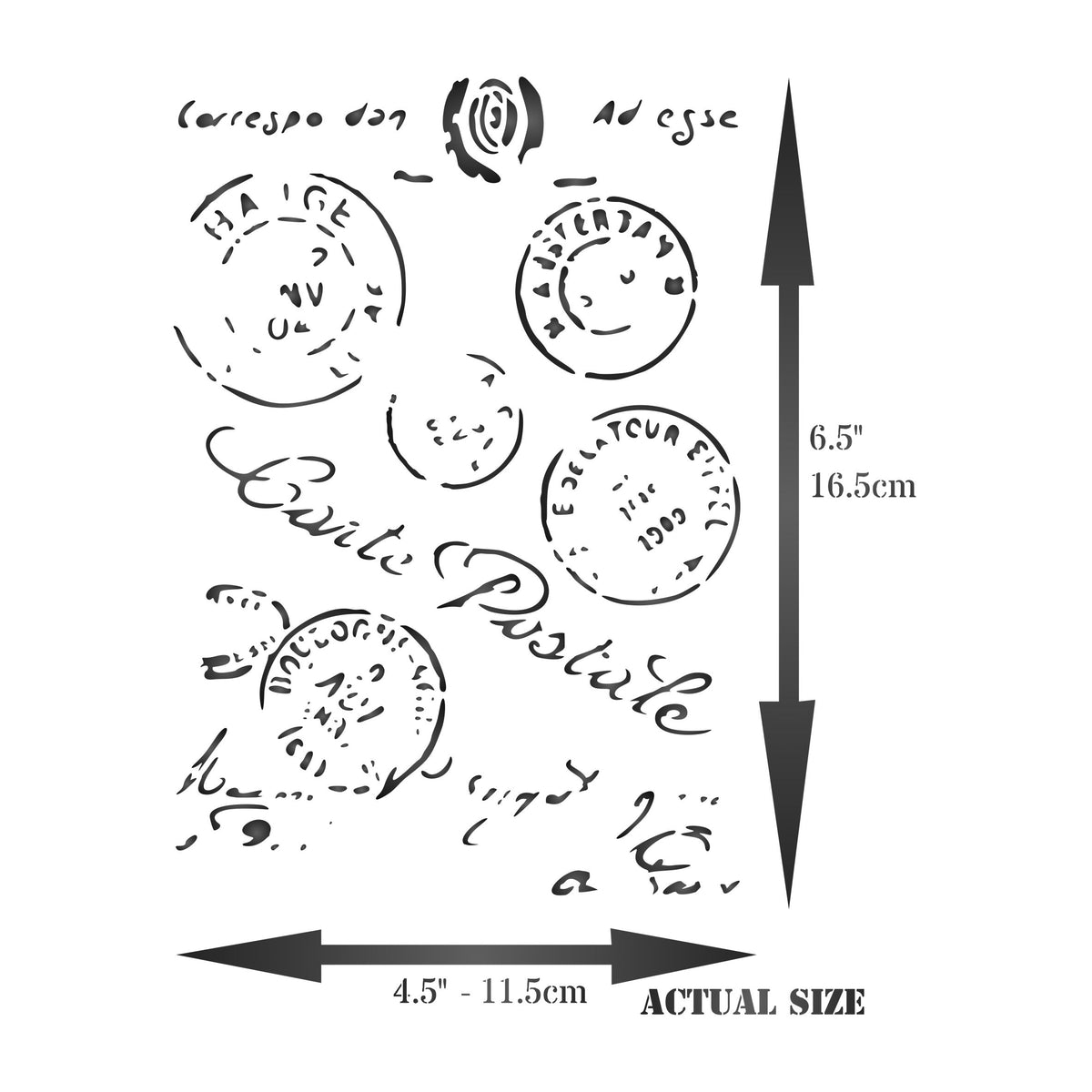 Postmark Layering Stencil, 11.43 x 16.51 cm- Postal Mask use to Add Texture