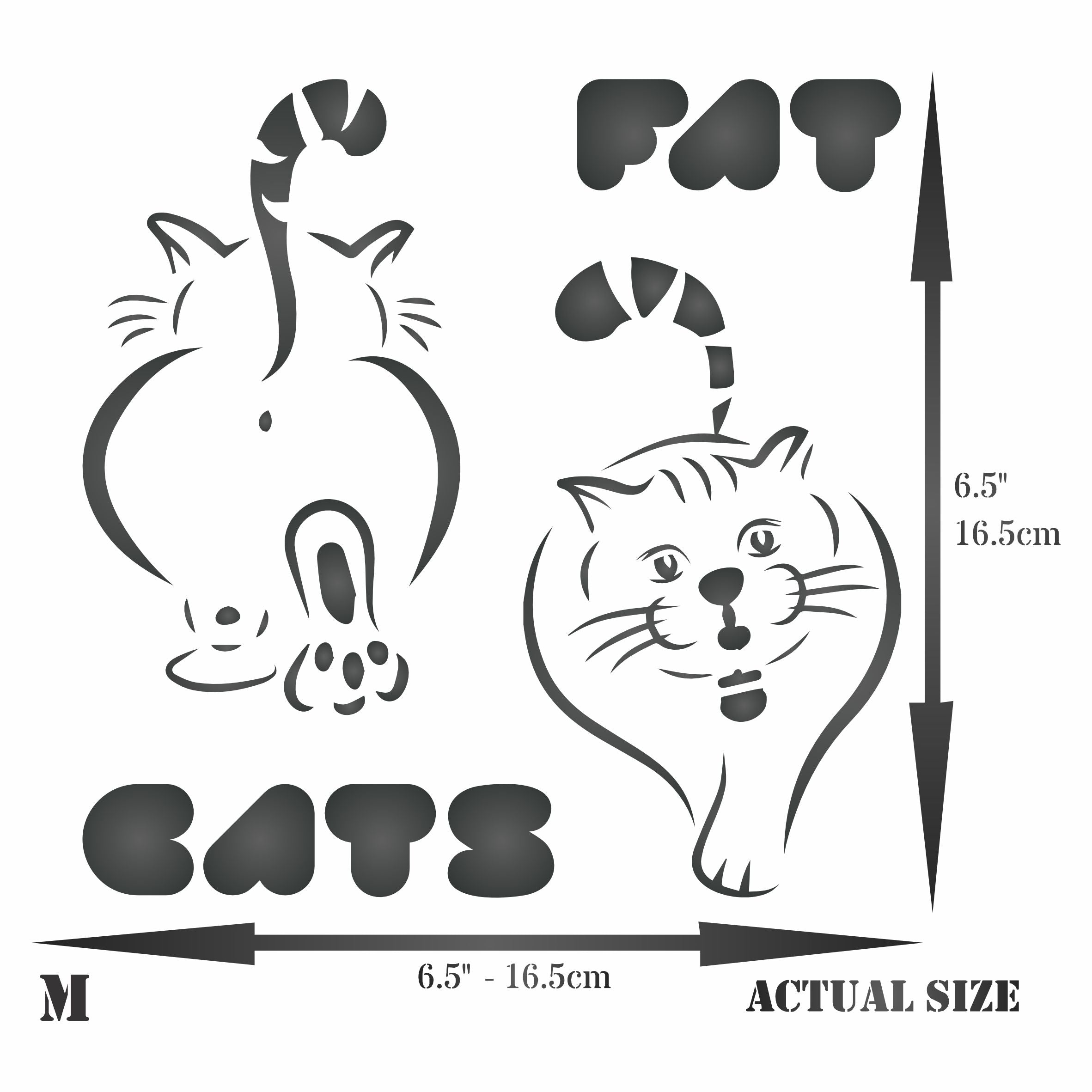 Fat Cats Stencil - Big Cat Feline