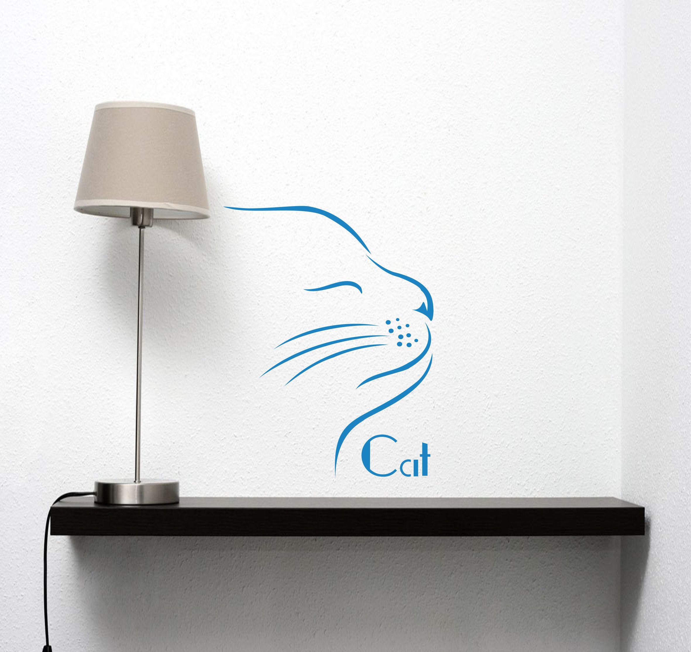 Cat Stencil - Line Art Pet Friend Animal Head