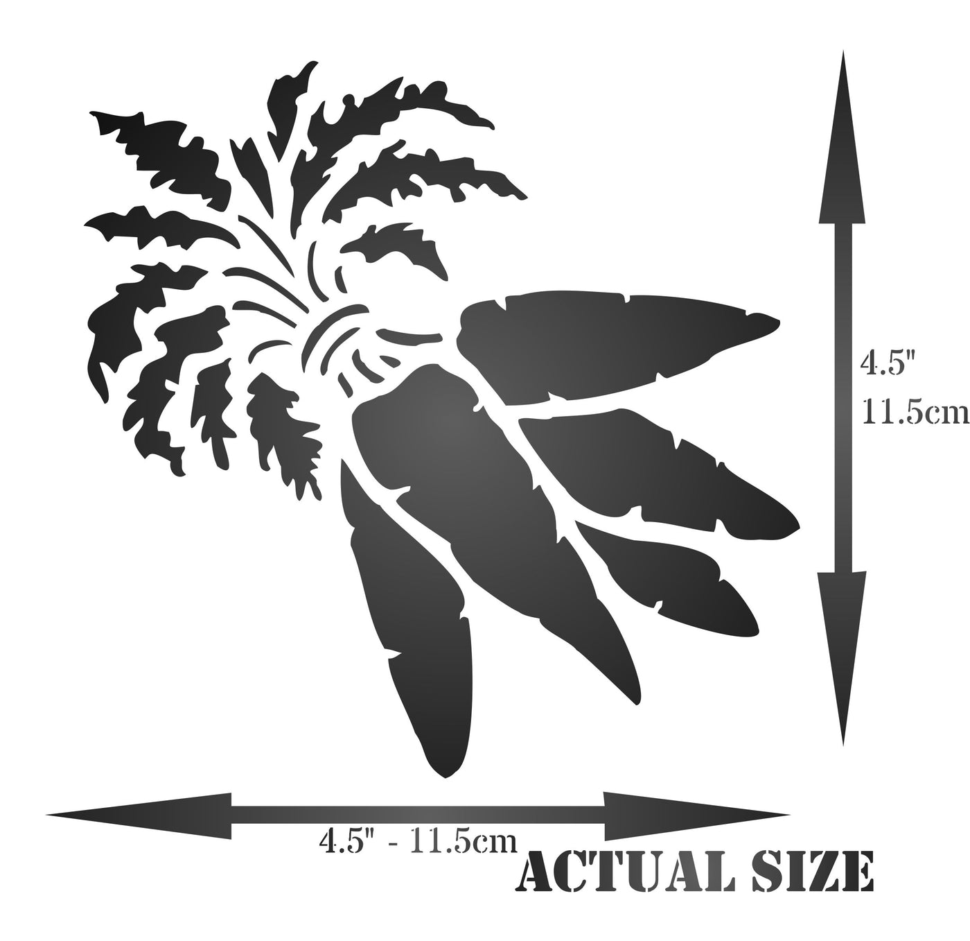 Carrot Stencil, 4.5 x 4.5 inch - Vegetable Kitchen