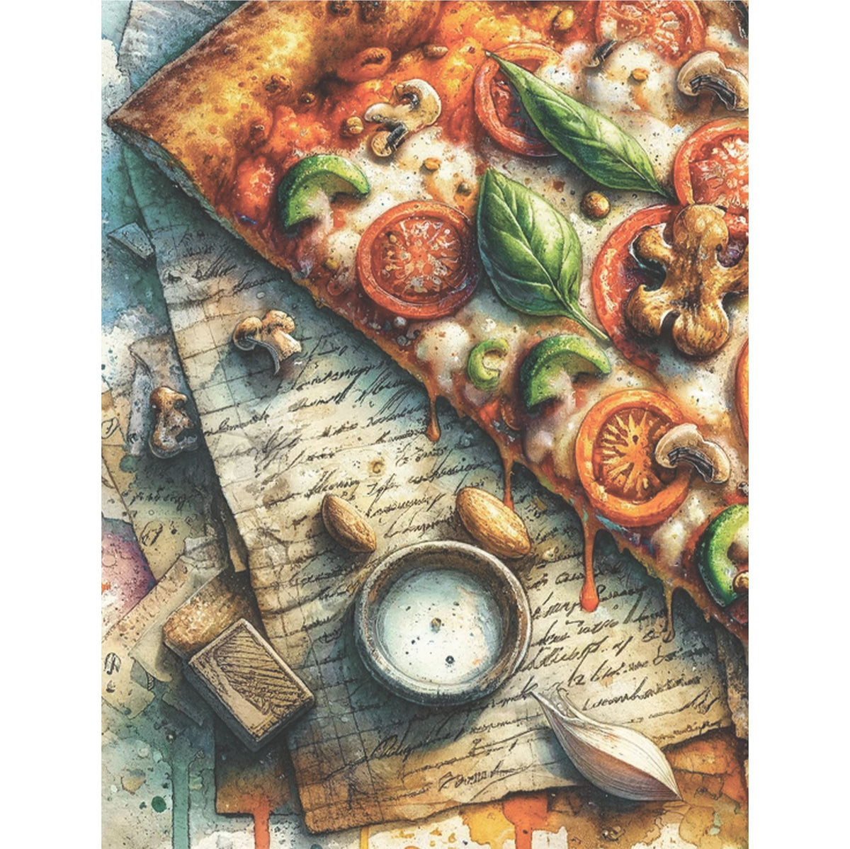 Pizza Rice Paper, 20.32 x 26.67 cm - for Decoupage Scrapbooking Cards Crafts