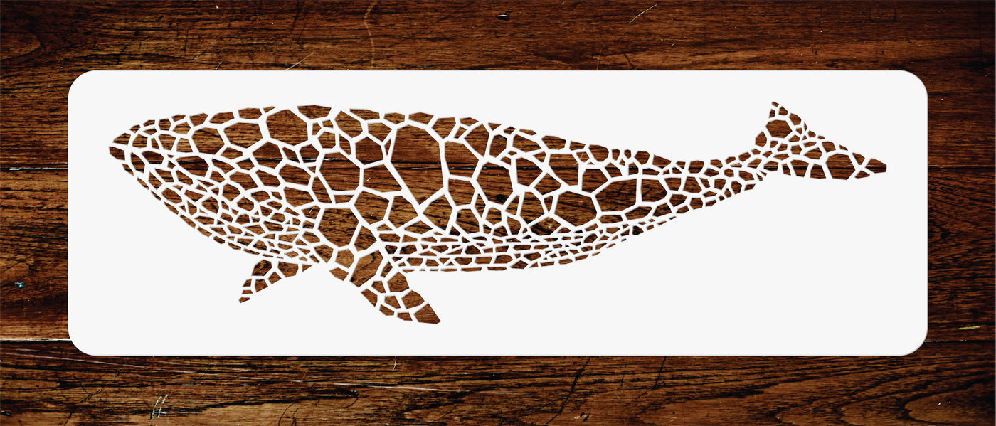 Whale Stencil - Mosaic Fish Blue Whale